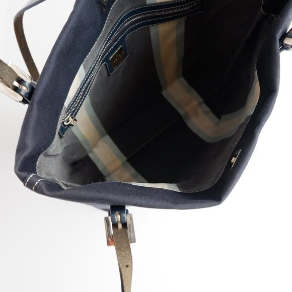 Authentic Preowned Fendi Navy Canvas FF Logo Tote Bag - Picture 13 of 15